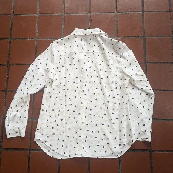 NWT Ann Taylor Classic Shirt Polka Dots Size Large - Picture 12 of 12